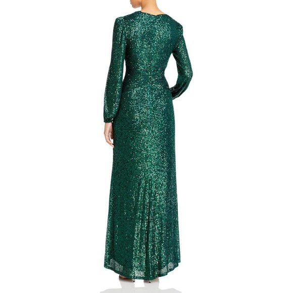 New Aqua Formal Sequined Maxi Formal Evening Dress Gown - Picture 2 of 6